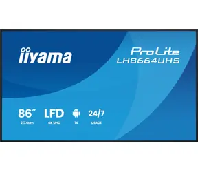 86" IIYAMA ProLite LH8664UHS-B3AG schwarz / LED / IPS / 3840 x 2160 / 16:9 / 8 ms / 1200:1 / 450 cd/m / VESA