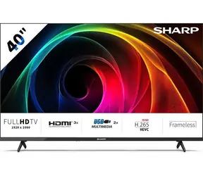 40" Sharp 40HA1205E schwarz / 1920 x 1080 / LED / HDMI / USB / WLAN / DVB-T, T2, C, S und S2 / 16-Watt-Lautsprecher