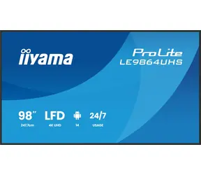 98" IIYAMA ProLite LE9864UHS-B1AG schwarz / LED / VA / 3840 x 2160 / 16:9 / 6,5 ms / 5000:1 / 500 cd/m / VESA