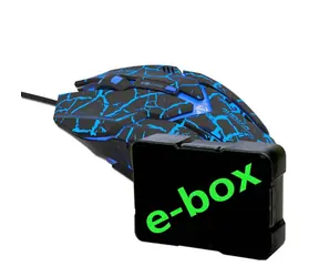 E-BLUE Auroza Gaming e-box blau / optische Gaming-Maus / 6 Tasten / 1 Rad / kabelgebunden (USB) / 4000DPI