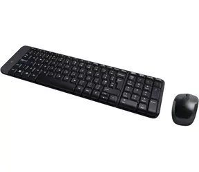 Logitech Wireless Desktop MK220 / kabellose Tastatur + Maus / USB / Schwarz / US/Int