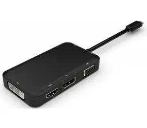 MicroConnect Video-Dock USB-C / DP / HDMI / DVI / VGA / 1 Display / schwarz