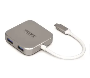PORT CONNECT USB-C HUB grau / 4X USB 3.0