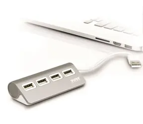 PORT CONNECT USB HUB 4X USB 2.0 grau