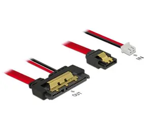 DeLock Kabel SATA 7-polig (Buchse) + 2-polig (Strombuchse) > SATA 22-polig (Buchse) / gerade (5 V) / Metall / 30 cm