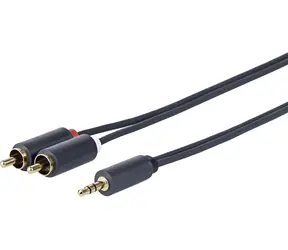 VivoLink 3,5 mm - 2 x RCA MM 2,5 m / hochflexibel / 24 AWG / doppelt geschirmt / vergoldete Anschlüsse