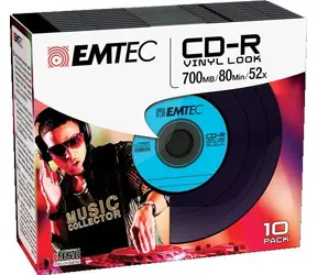 EMTEC CD- R Vinyl Look / 700MB / 52x / Slim Case 10 Stück