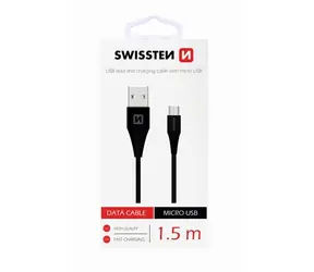 Swissten Datenkabel USB - microUSB (6,5mm) 1,5m schwarz 