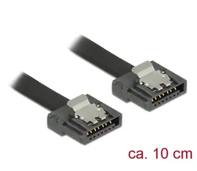 DeLock Kabel SATA FLEXI 6 Gbit/s 0,1 m schwarz / Metallclip