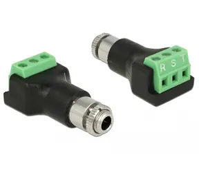 DeLock Anschlussklemme 3-polig > 3,5-mm-Stereo-Klinkenbuchse zur Installation