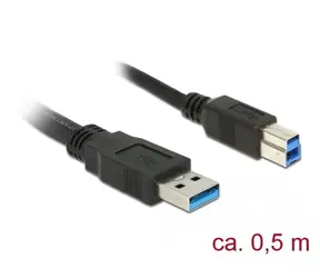 DeLock Kabel USB 3.0 Typ-A Stecker > USB 3.0 Typ-B Stecker 0,5 m schwarz