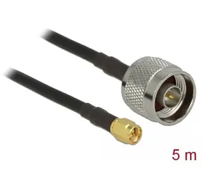 DeLock Antennenkabel N-Stecker > SMA-Stecker RG-58 CU 5 m schwarz