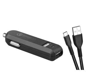 Avacom CarMAX 2 Autoladegerät (microUSB) schwarz / 2x Qualcomm Quick Charge 2.0 / microUSB-Kabel