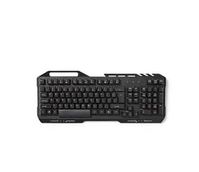 Nedis GKBD200BKDE - Gaming-Tastatur Schwarz / RGB-Beleuchtung / USB 2.0 / Gaming-Tastenlayout / Metalldesign