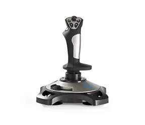 Nedis Joystick Schwarz / USB / 12 Tasten / kompatibel mit USB-Geräten / Kabel 1,5m