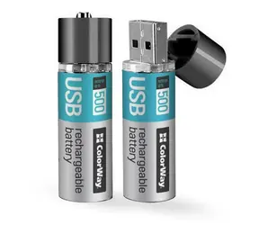 Colorway Akku AA / 1200 mAh / Li- POL / 1,5 V / 500 Zyklen / USB / 2 Stk