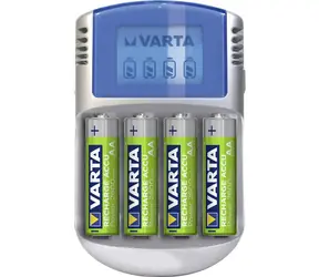 Varta Power LCD / Batterieladegerät + 4X AA-Batterien (2700 mAh|NiMH) / 100-240 V | 12V DC / 4xAA | AAA