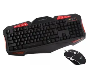 Esperanza EGK3000 Shelter schwarz / Gaming-Multimedia-Tastatur + Maus / USB / Hintergrundbeleuchtung / US-Layout / 6 tl. + Rad