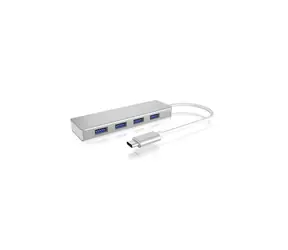 Icy Box IB-HUB1425-C3 USB-Hub silber / 4X USB 3.0 / mit USB-C-Anschluss