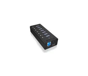 Icy Box IB-AC618 USB-Hub schwarz / 7x USB 3.0