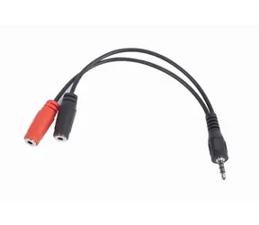 Gembird 3,5-mm-Stereo-Klinkenstecker auf 2x 3,5-mm-Klinkenbuchse / Audio+Mikrofon / Länge 20 cm