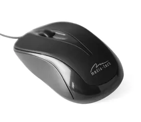 Media-Tech PLANO schwarz / optische Maus / 800 DPI / USB / 3 TL. + Rad / 1,4 m