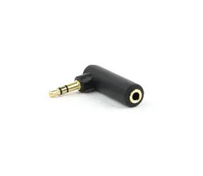 Gembird Audio-Adapter Klinke 3,5 mm (M) auf Klinke 3,5 mm (F) / rechtwinklig / schwarz