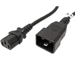 PremiumCord Netzanschlusskabel 230V - IEC 320 C13 - IEC 320 C20 - 1m schwarz / 230V / 10A