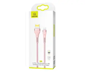 USAMS SJ360 Ultradünnes Lightning-Datenkabel, Rosa 