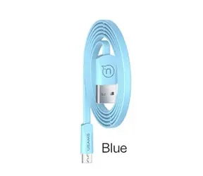 USAMS SJ201 Flaches Datenkabel microUSB 2A 1,2 m blau