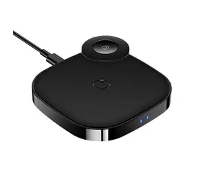 USAMS CD89 2-in-1 Kabelloses Ladegerät für Uhr & Handy, schwarz