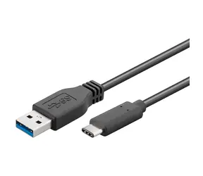 PremiumCord verbindet USB 3.0-Kabel mit USB-C - USB-A-Anschlüssen, schwarz, 1 m