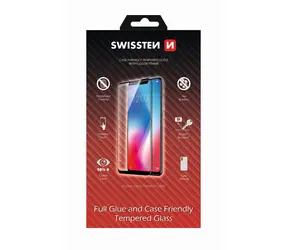 Swissten FULL GLUE COLOR FRAME CASE FRIENDLY Glas für Huawei P30 schwarz