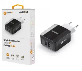 Aligator Smart Netzwerkladegerät 3,4A schwarz/ 2xUSB / SMART IC / Nachverkauf