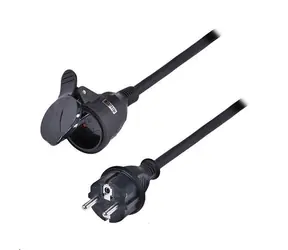 Solight Verlängerungskabel - Stecker 1 Buchse 30m schwarz / Gummi