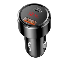 Baseus Magic PPS USB-Autoladegerät schwarz / 45W / 1x USB-A + 1x USB-C / 6A / LED-Anzeige
