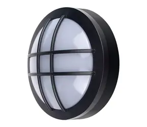 Solight WO753 LED-Außenbeleuchtung rund mit Gitter / 13W / 910lm / 4000K / IP65 / 17cm / schwarz