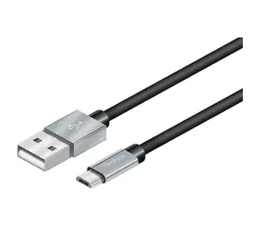 YENKEE YCU 221 Kabel USB-A auf microUSB-A silber / MM / Länge 1 m / 480 Mbs / 2,1 A / 5 V