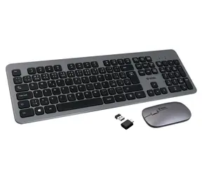 YENKEE YKM 2007CS silber / kabelloses Tastatur- und Maus-Set / 2408-2474 MHz