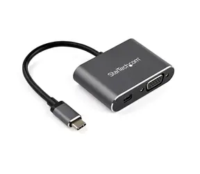 StarTech Multiport Video Adapter USB-C auf Mini DisplayPort & VGA grau / 4K 60Hz / Thunderbolt 3