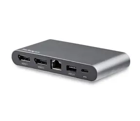 StarTech DK30C2DAGPD Dockingstation silber / 1x USB-C / 2x DisplayPort / 1x RJ-45 / 1x USB 3.0 / 1x USB 2.0