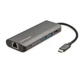 StarTech DKT30CSDHPD3 Mini-Dockingstation grau / 60W Netzteil / 1x HDMI / 2x USB / 1x RJ-45 / SD-Steckplatz