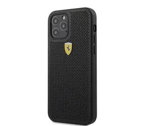 Ferrari On Track Perforierte Rückseite für Apple iPhone 12 & 12 Pro Schwarz