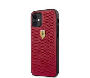 Ferrari On Track Perforated Back Cover für Apple iPhone 12 mini rot