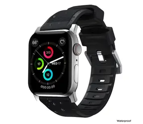 Nomad Rugged Armband für Apple Watch 44 & 42 mm Silber
