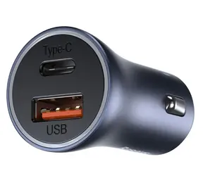 Baseus TZCCJD-0G Golden Contactor Dual USB Autoladegerät grau / 40W / 1x USB-A + 1x USB-C / 3A