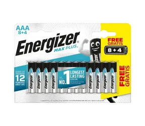 Energizer MAX PLUS Batterie - AAA Mikrostift 12 Stück (8+4 gratis)
