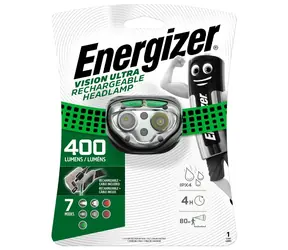 Energizer Spotlight Vision wiederaufladbar 400 lm / Stirnlampe / Nachleuchten: bis zu 80 Meter 