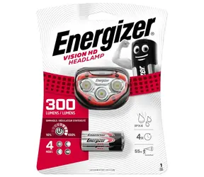 Energizer Spotlight Vision HD 300lm / Stirnlampe / Nachleuchten: bis zu 55 Meter / 3xAAA 