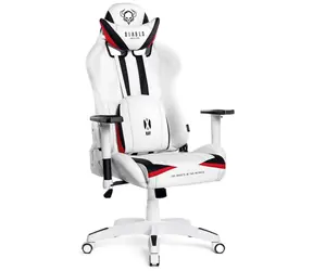 Diablo X-Ray Normal weiß / Gamingstuhl / verstellbar / Kunstleder / Rollen / Belastbarkeit 150 kg